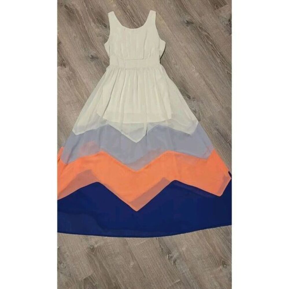 Xtaren Women's White Pink Colorblock Dress Size L